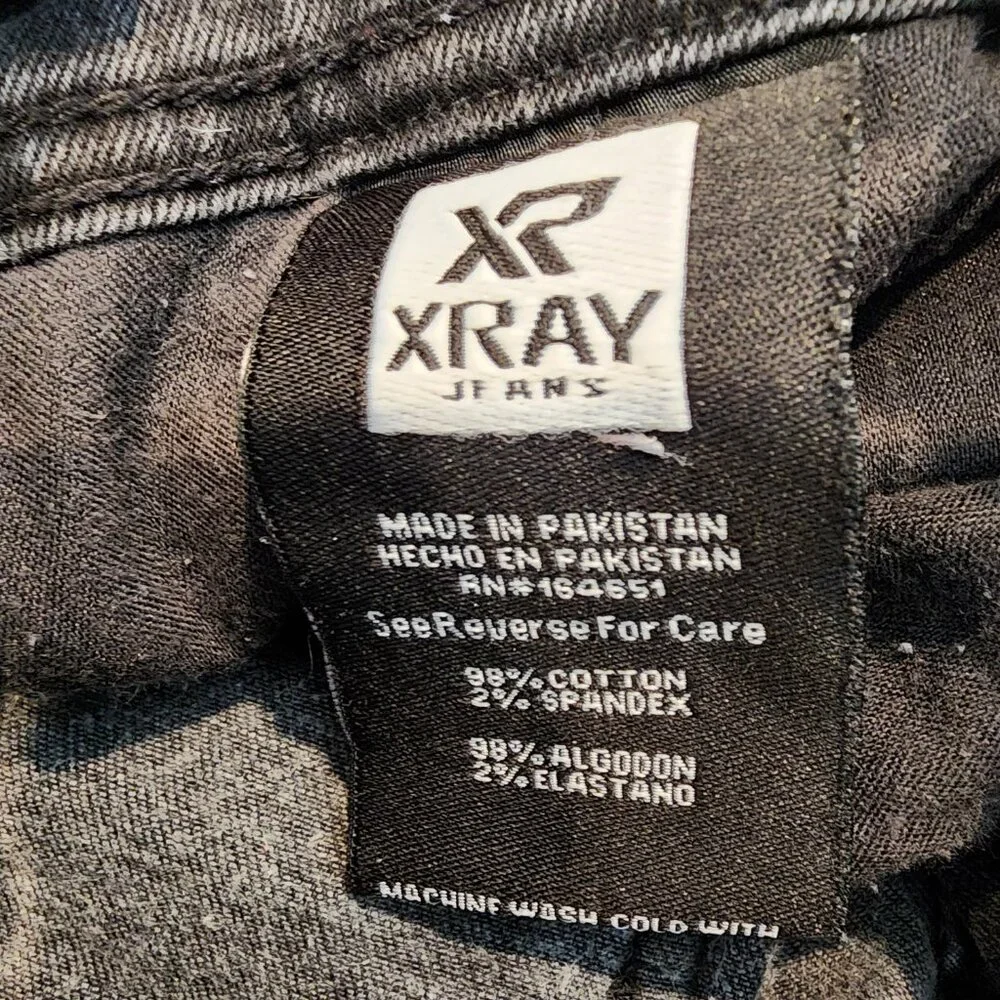XRAY Jeans Mens 34x32 Black Straight Leg Denim Mid Rise 5 Pocket Streetwear